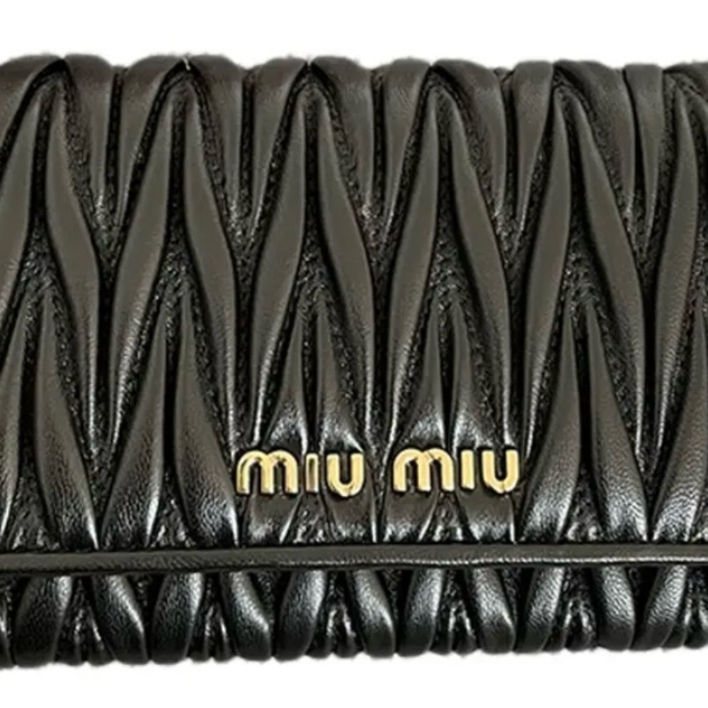 Authentic MIU MIU $1,400 Long Wallet Materasse Black Woman